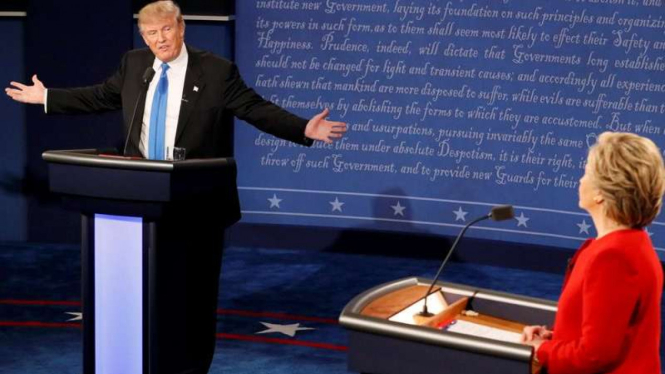 Debat Hillary Clinton versus Donald Trump.