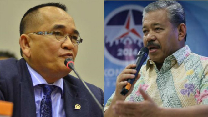 Politikus Demokrat Ruhut Sitompul dan Hayono Isman