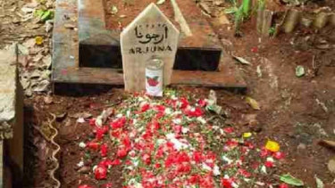 Makam Arjuna, bayi berusia satu tahun yang tewas akibat dimutilasi oleh ibu kandungnya sendiri.