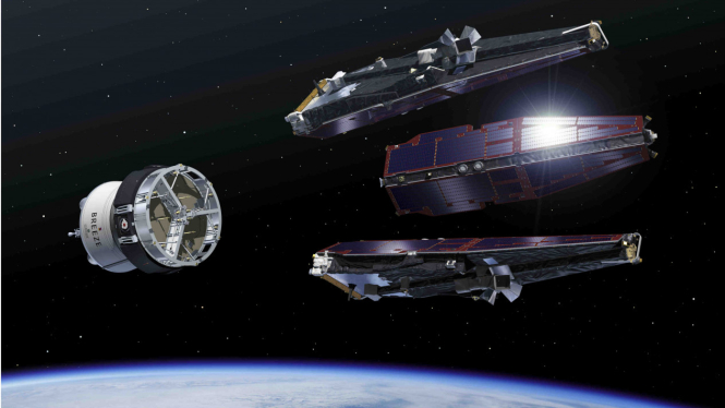 Tiga satelit dalam misi Swarm