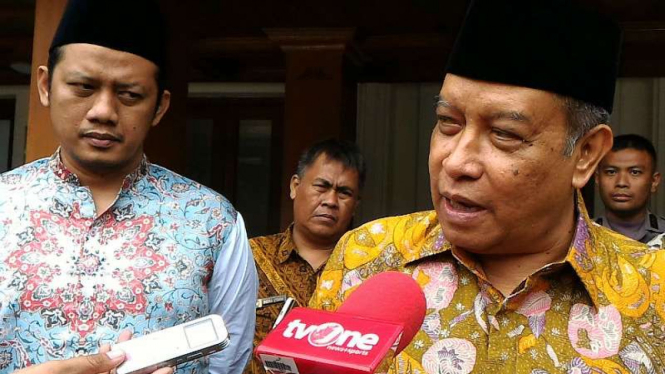 Ketua Umum Nahdlatul Ulama, Said Aqil Siroj, di kantor Kementerian Koordinator Bidang Politik, Hukum dan Keamanan di Jakarta pada Jumat, 14 Oktober 2016.