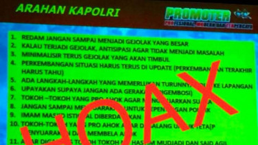 Informasi tidak benar atau hoax terkait arahan Kapolri Jenderal Tito Karnavian.