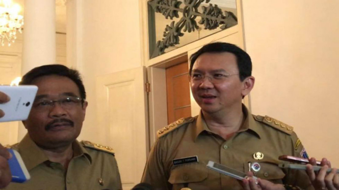 Gubernur DKI Basuki Tjahaja Purnama (Ahok) bersama Wagub Djarot Saiful Hidayat