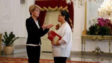 Menteri Luar Negeri Retno Marsudi dan Menlu Australia Julie Bishop