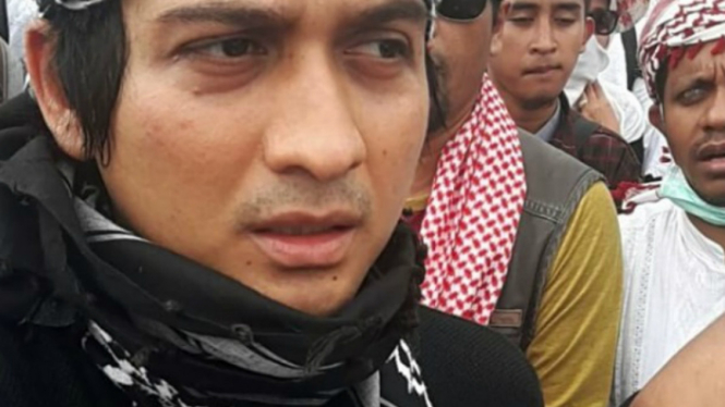 Lucky Hakim saat ikut demo 4 November 2016.