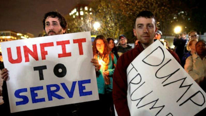 Demonstrasi Anti Donald Trump di Washington DC, AS.