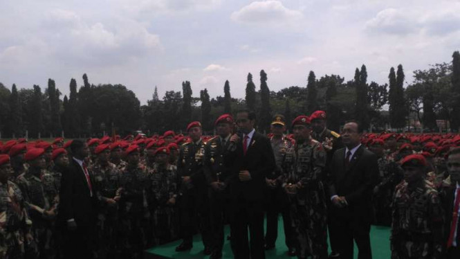 Presiden Jokowi di Mako Kopassus, Cijantung, Jakarta.