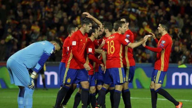 Selebrasi pemain Timnas Spanyol