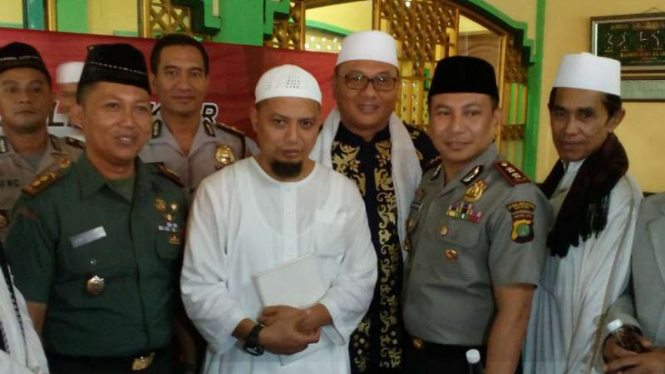 Ustaz Arifin Ilham usai hadiri tablig akbar di Depok, Selasa, 22 November 2016.