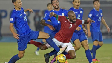Timnas Filipina ketika berhadapan dengan Indonesia di Piala AFF 2016.