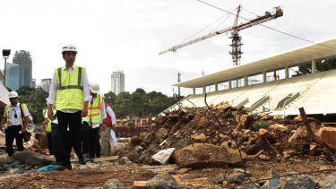 Presiden Jokowi Tinjau Renovasi Gelora Bung Karno