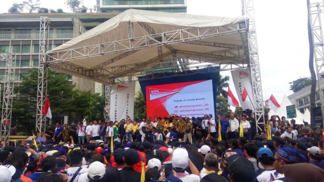 Panggung utama Parade Kebhinekaan, Minggu, 4 Desember 2016.