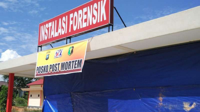 Posko post mortem kecelakaan pesawat Kepolisian.
