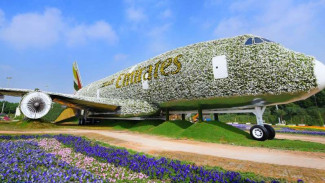 VIDEO: Pesawat Airbus A380 Terbuat dari Bunga di Dubai