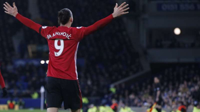 Penyerang Manchester United, Zlatan Ibrahimovic.