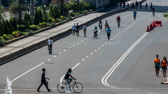 Car Free Day di Jalan protokol Jakarta.