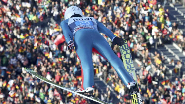 Aksi Pemain Ski dalam Ski Jumping 4Hills/Ilustrasi.