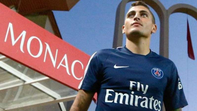 Gelandang Paris Saint-Germain (PSG), Marco Verratti.