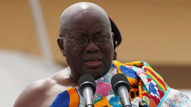 Presiden Ghana Nana Akufo-Addo saat dilantik sebagai Presiden Ghana, 7/1/2017.