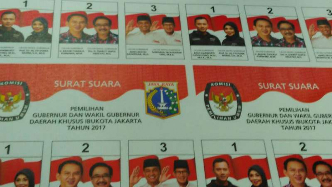 Surat suara Pilkada DKI 2017.