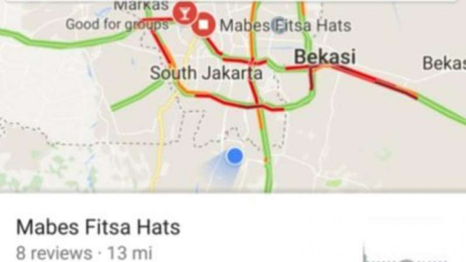 Pencarian di Google untuk Markas FPI.