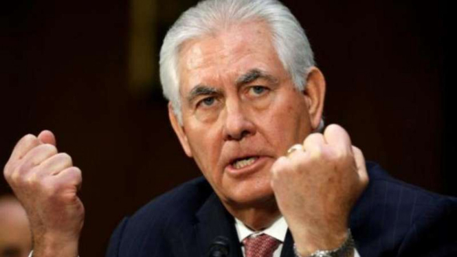 Menteri Luar Negeri AS, Rex Wayne Tillerson di Washington DC, AS.
