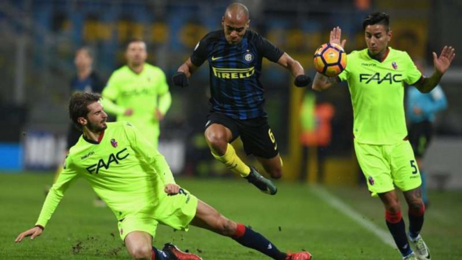 Gelandang Inter Milan, Joao Mario (tengah)