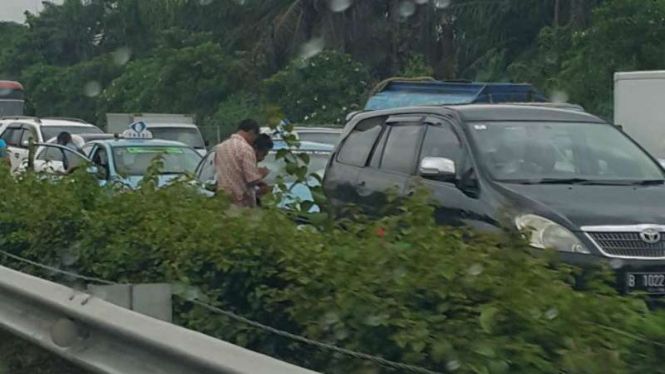 Ilustrasi kecelakaan di jalan tol.