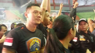 Agus Harimurti Yudhoyono kampanye di GOR Pertamina Simprug, Jaksel.