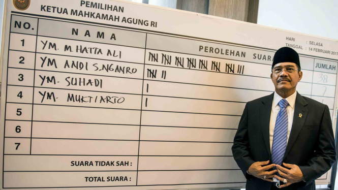 Hatta Ali, Ketua Mahkamah Agung terpilih untuk periode 2017-2022, Selasa (14/2/2017)