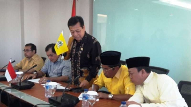 Ketua Umum Partai Golkar, Setya Novanto, bersama sejumlah pengurus teras.