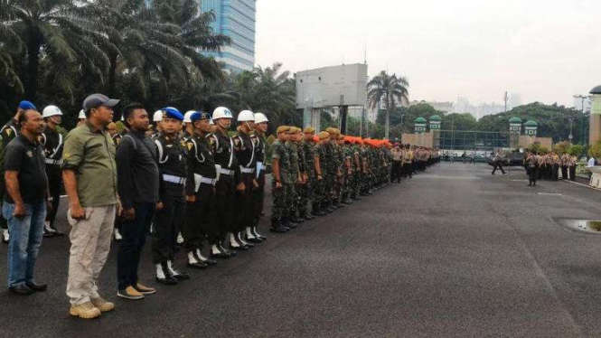 Ilustrasi pengamanan di Gedung MPR/DPR.