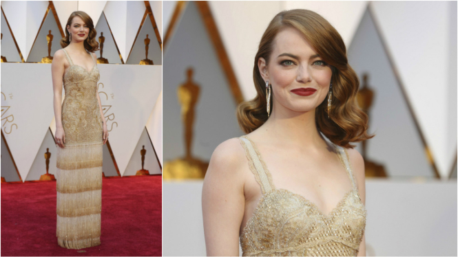 Emma Stone di karpet merah Oscar 2017