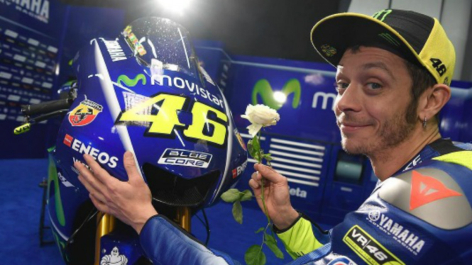 Pembalap Movistar Yamaha, Valentino Rossi.