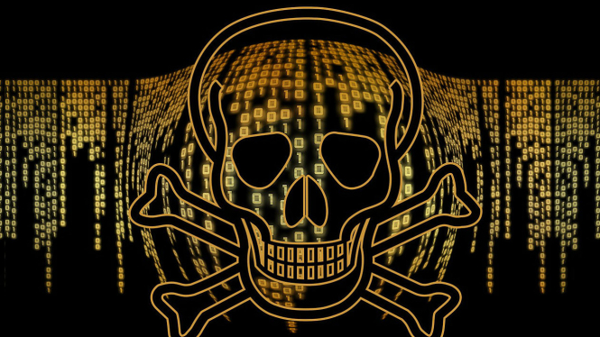 Ilustrasi virus komputer.