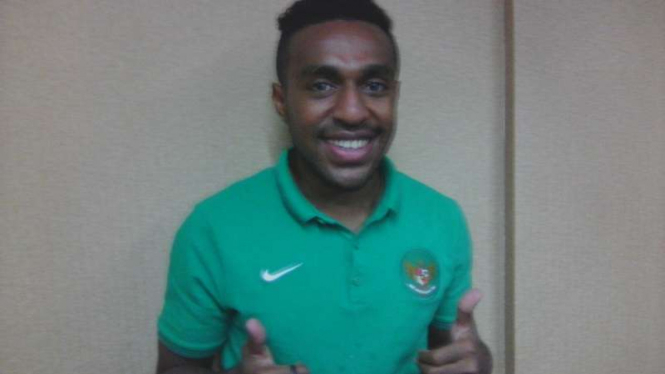 Penyerang sayap Pusamania Borneo FC, Terens Puhiri saat seleksi di timnas U-22