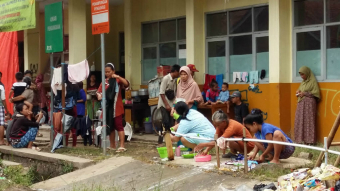 Pengungsi banjir luapan Sungai Citarum.