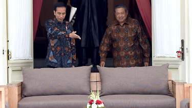 Presiden Jokowi Terima SBY di Istana Merdeka