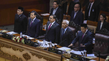 Pimpinan DPR RI saat paripurna.