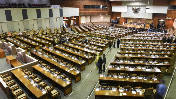 Ilustrasi ruang sidang paripurna DPR.