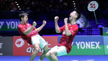 Pasangan ganda putra Indonesia, Marcus Fernaldi Gideon/Kevin Sanjaya Sukamuljo.