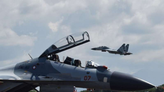 Pesawat tempur Sukhoi. (Ilustrasi)