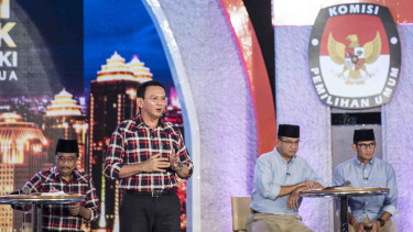 Basuki Tjahaja Purnama ucapkan selamat atas kemenangan Anies-Sandi dalam hitunh cepat di Pilkada DKI 2017.