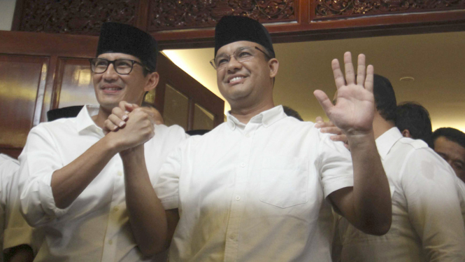 Anies Baswedan dan Sandiaga Uno. 