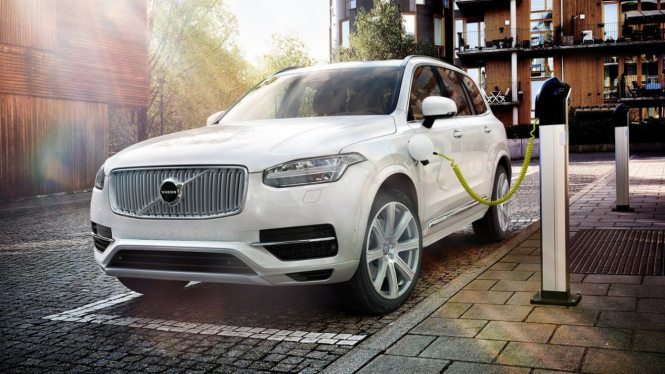 Ilustrasi mobil listrik Volvo.