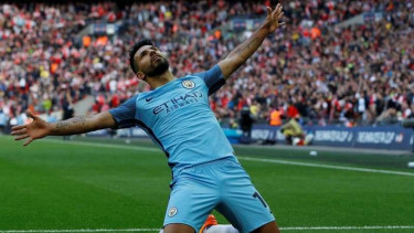 Penyerang Manchester City, Sergio Aguero.