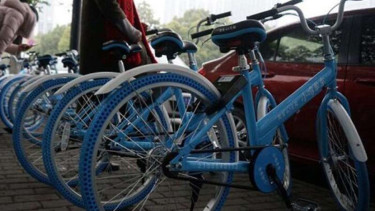 Jasa penyewaan sepeda di China.