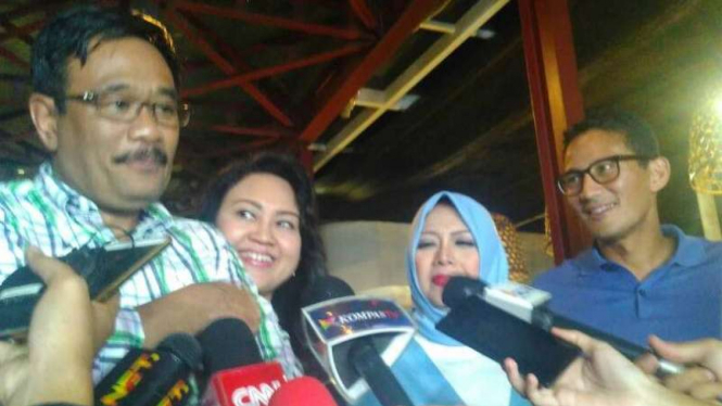 Djarot Saiful Hidayat saat bertemu Sandiaga Uno beberapa waktu lalu.  