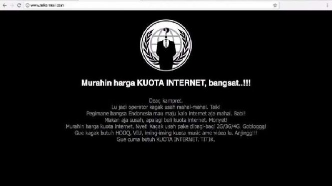 Laman Telkomsel dihack