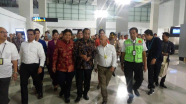 Menteri Perhubungan, Budi Karya Sumadi di Terminal 3 Soekarno Hatta.